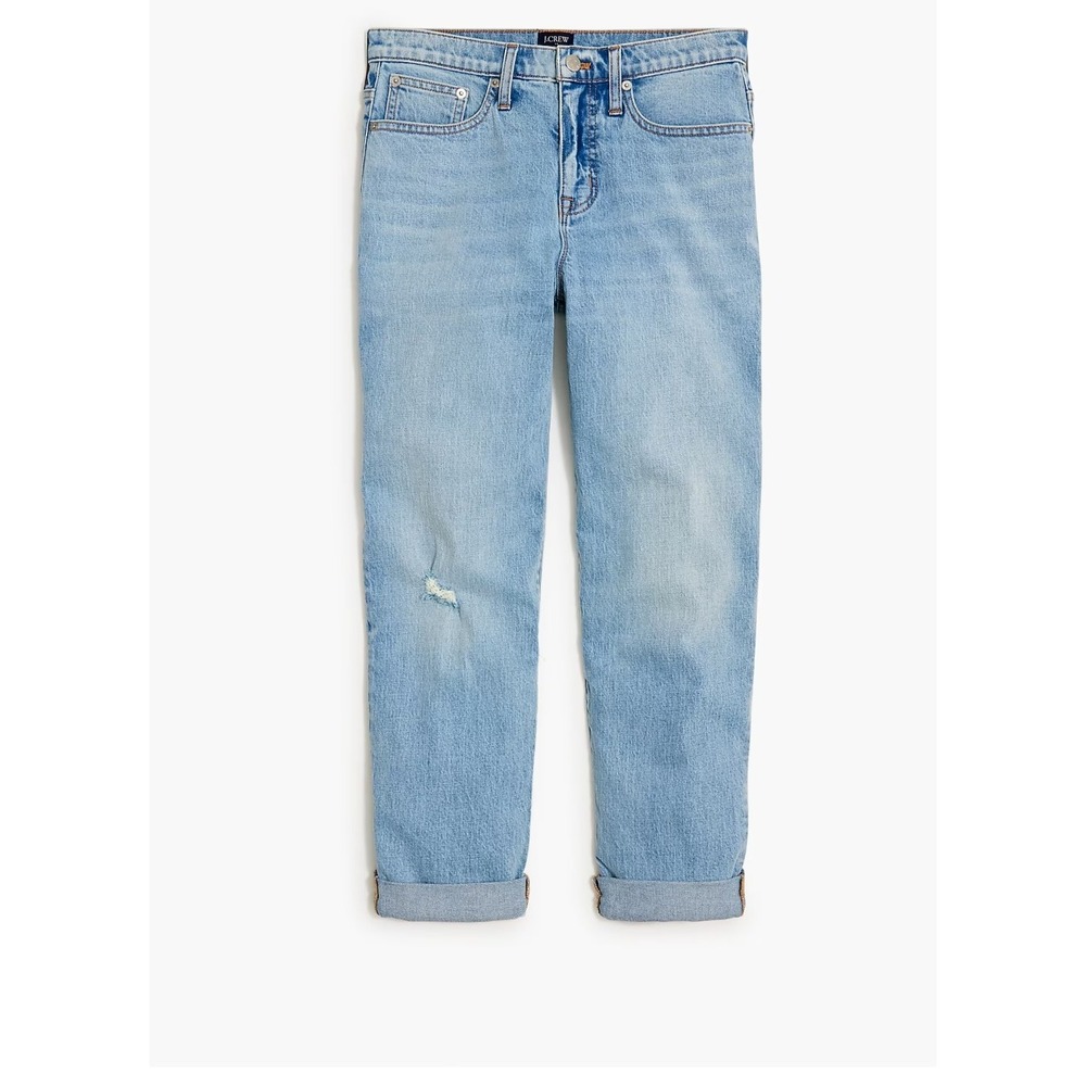 J. Crew Factory Relaxed Boyfriend Jean All-Day Stretch Light Wash Denim Size 30